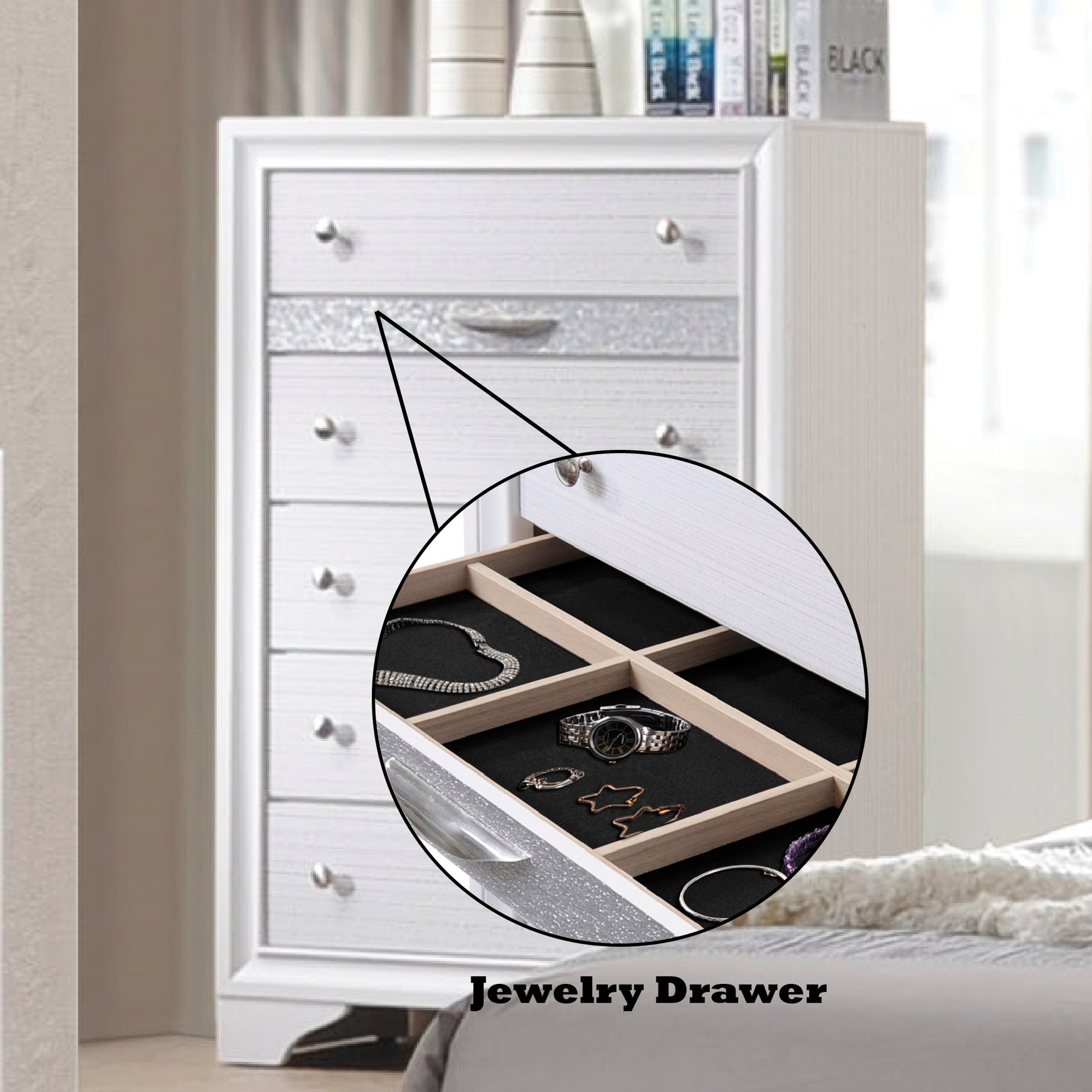 Naima White Finish Chest