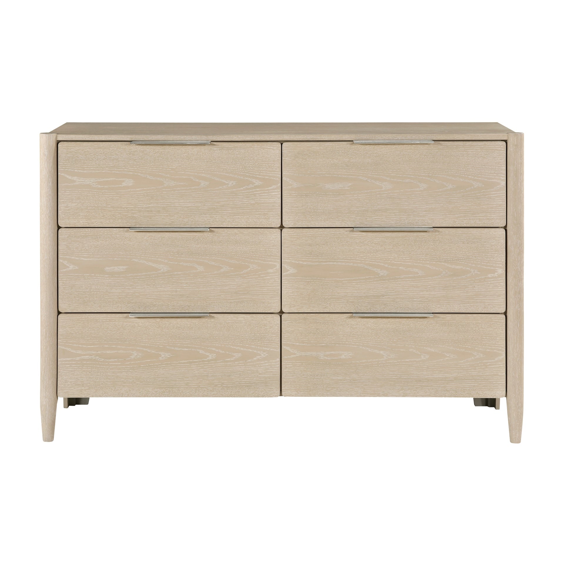 Modern Six Drawers Dresser Light Oak Finish Bedroom Furniture 1pc Storage Cabinet