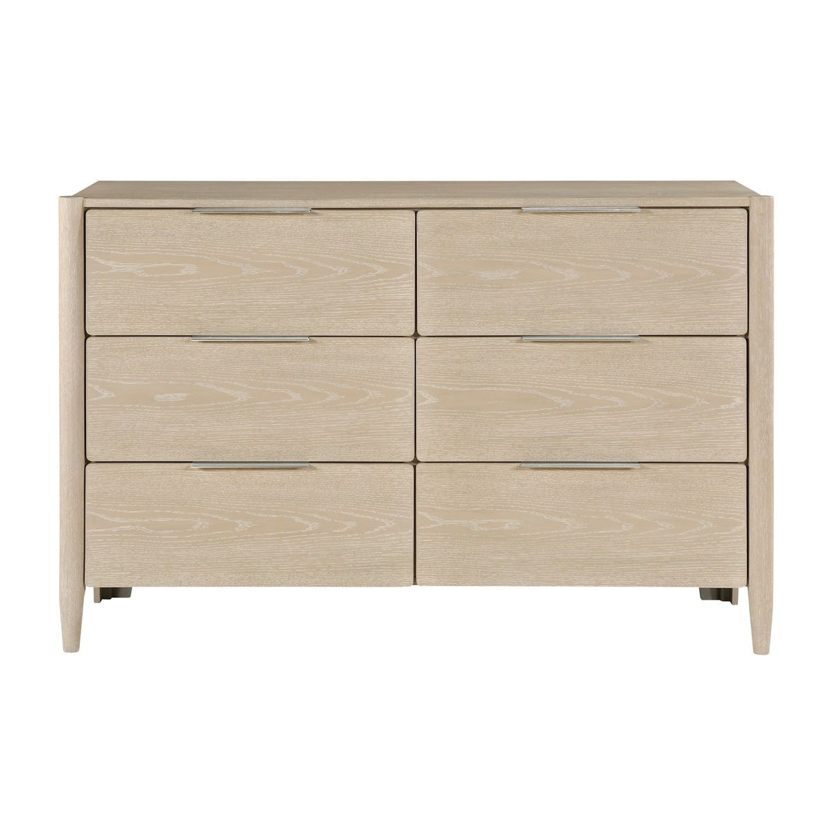 Modern Six Drawers Dresser Light Oak Finish Bedroom Furniture 1pc Storage Cabinet