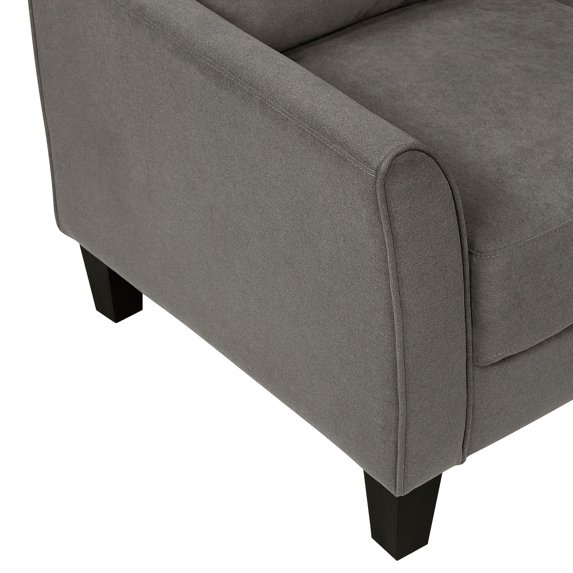 Modern Contemporary Upholstered Sofa Brown Gray Plush Seat Comfort Durable Solid Wood Living Room Furniture 3-Seater Couch 1pc