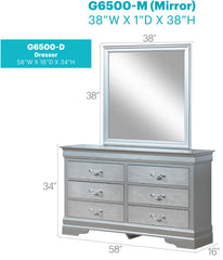 Lorana G6500-D Dresser , Silver Champagne