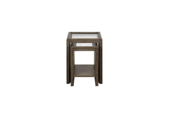 Nesting Tables with Glass Top Cocoa