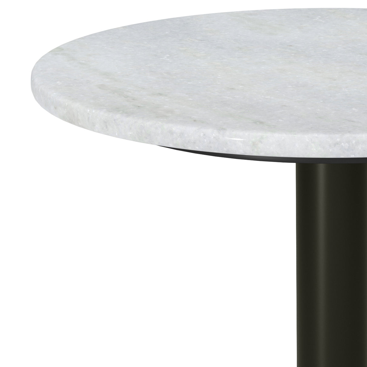 Evans Side Table in White Genuine Marble and Black/Gold Iron