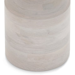 Haynes Solid Mango Accent Table in White Wash