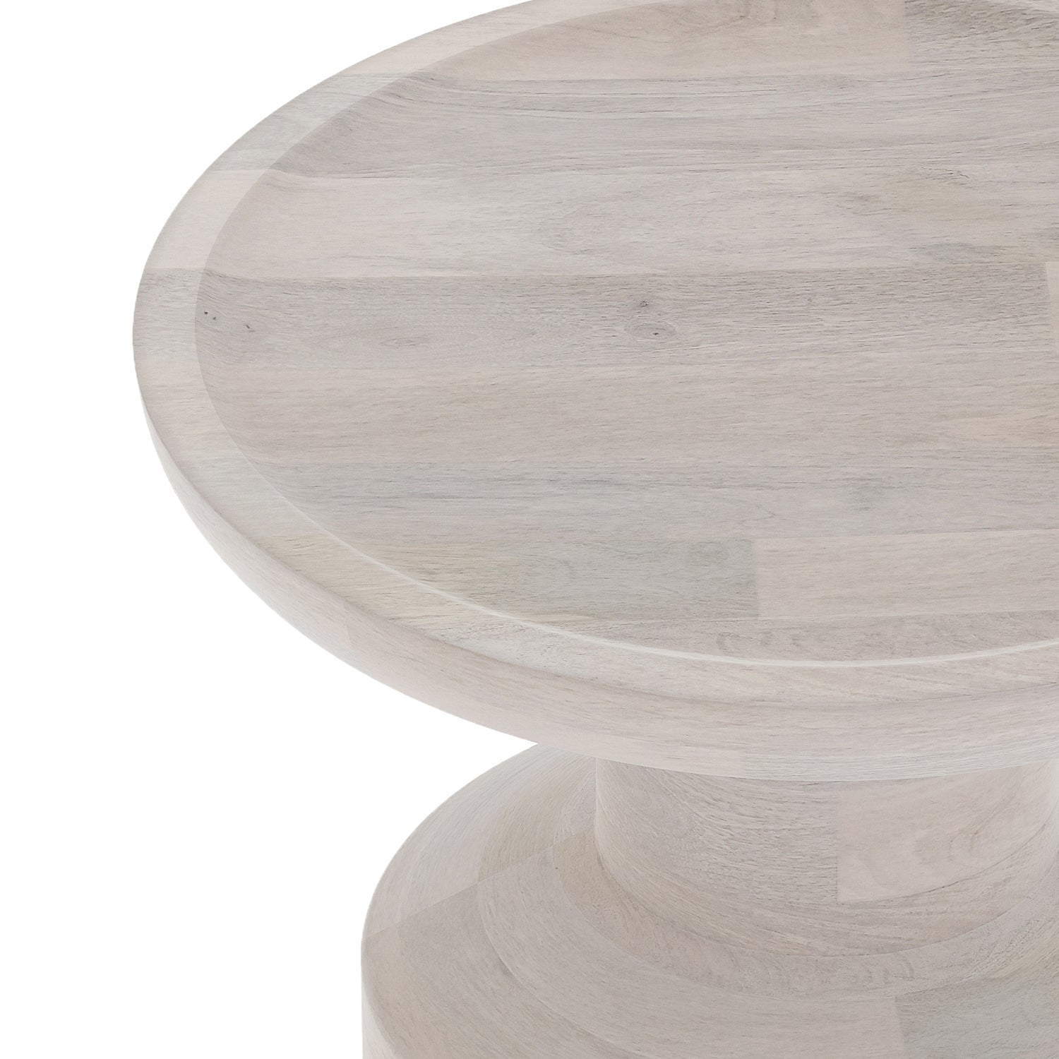 Haynes Solid Mango Accent Table in White Wash