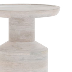 Haynes Solid Mango Accent Table in White Wash