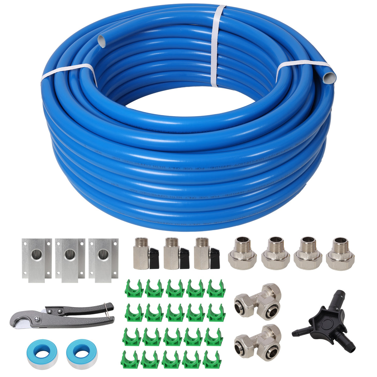 3/4 Inch Tubing Industrial Compressed Air Piping System, 100 Feet Length, High Quality PEX-AL-PEX Tubing,Blue Tubing