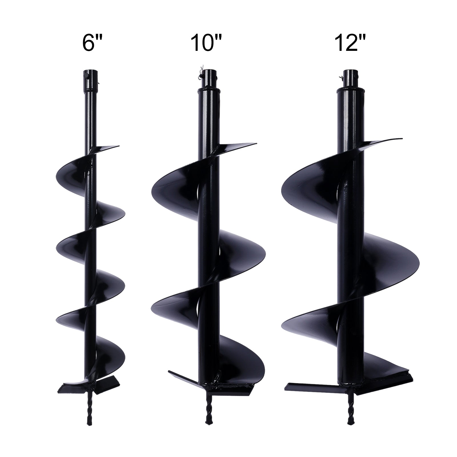 Auger Drill Bit for Planting Hole, Bulb Bedding Digging Post Hole Planting Tool for 3/4" Shaft Auger,Hole Digger Replacement Auger Bits Earth Auger Digging Bit 6IN+10IN+12IN