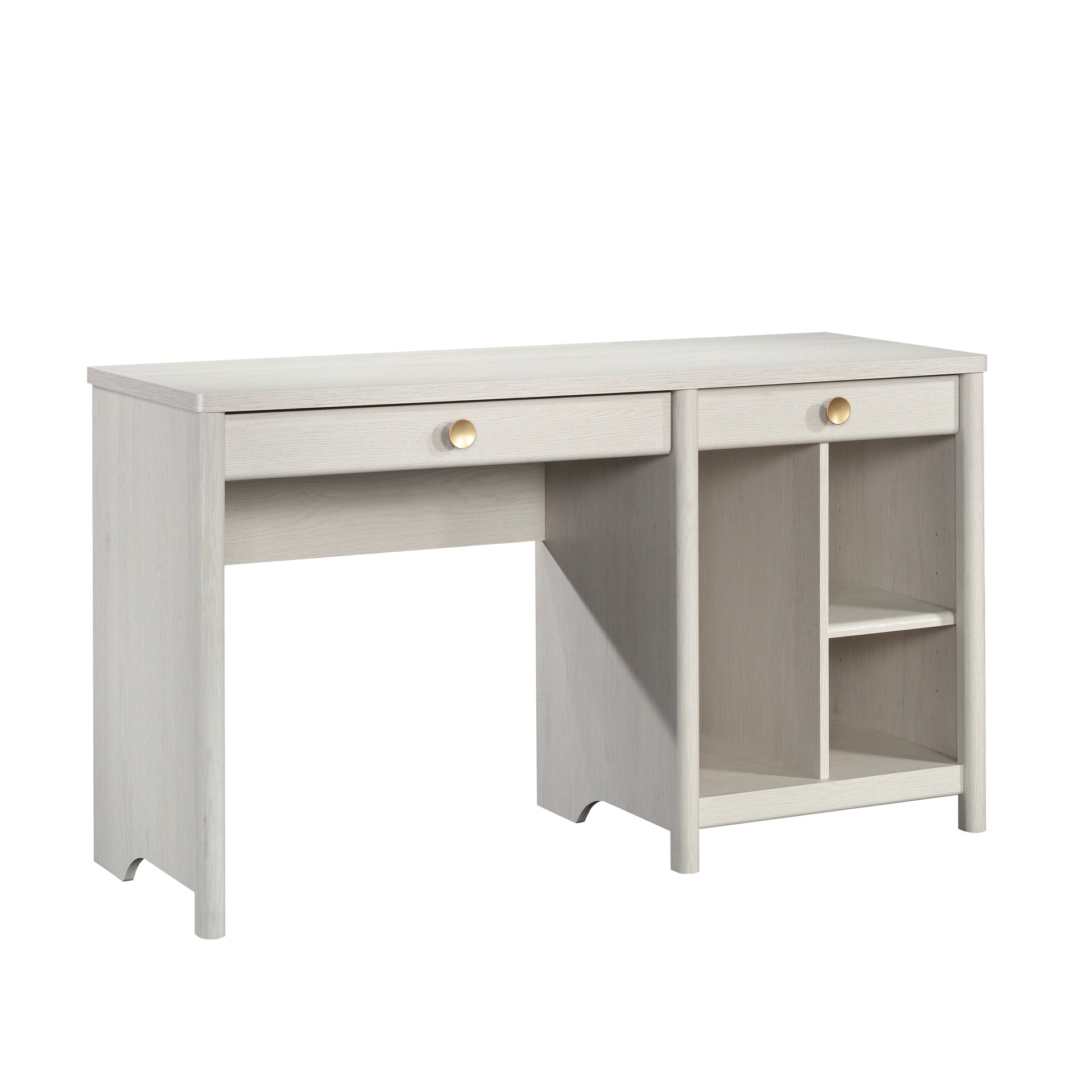 Computer Desk with 2 smooth-glide Drawers, Light Gray finish