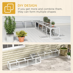 PawHut Outdoor Cat Tunnel with Extendable Design, 79" L Wooden Cat Run with Weather Protection, Connecting Inside and Outside, for Deck Patios, Balconies, White