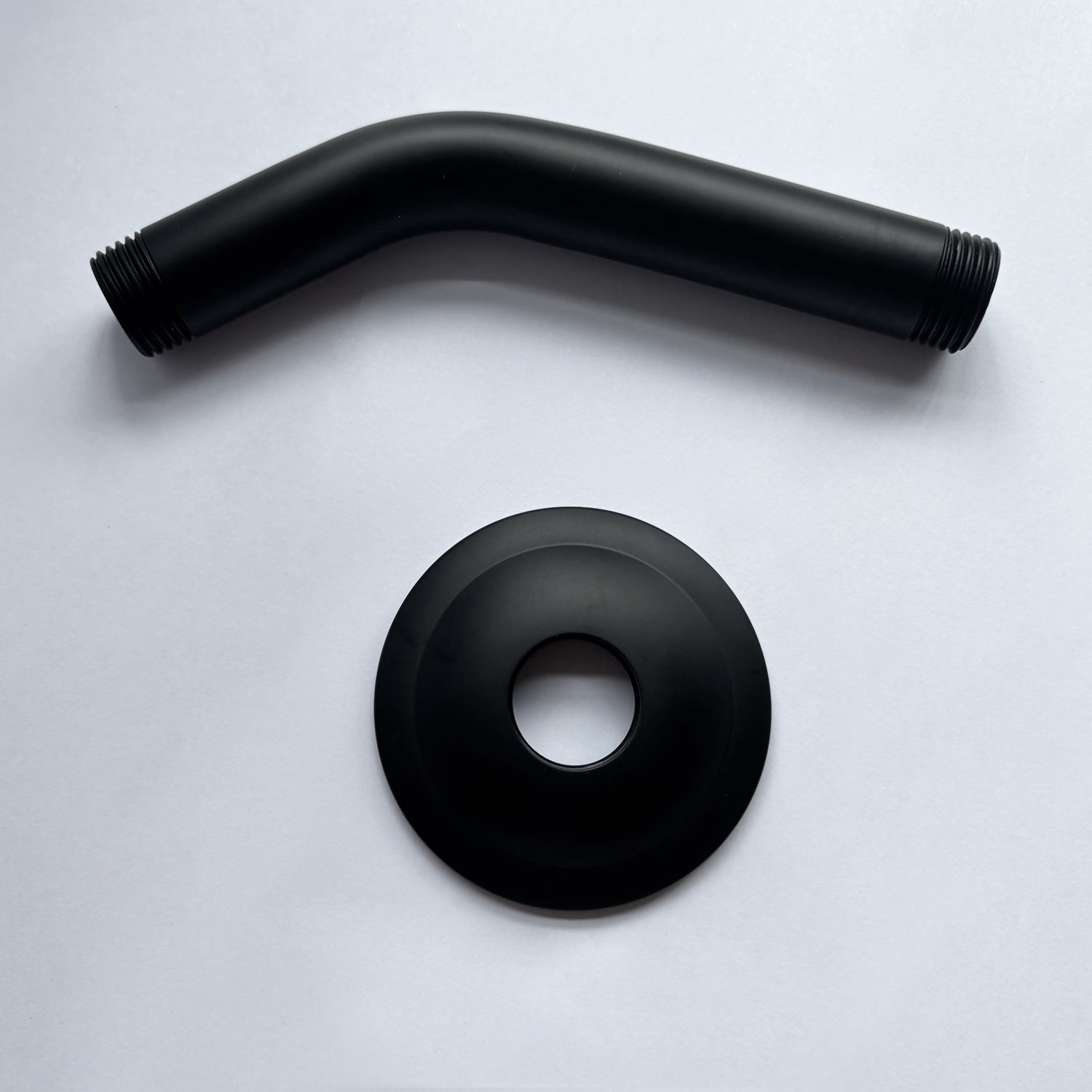 Shower Arm with Flange, 1/2 NPT Tapered Threads, Rain Shower Head Arm, Wall Mount Shower Extension Arm