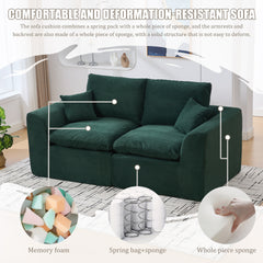 UNITED WE WIN Modular Sectional Sofa Cloud Couch,Comfy Cloud Modern Sofa,2 Seater with Cushion Covers Removable Furniture for Living Room Bedroom Apartments Dorms,No Assembly Required