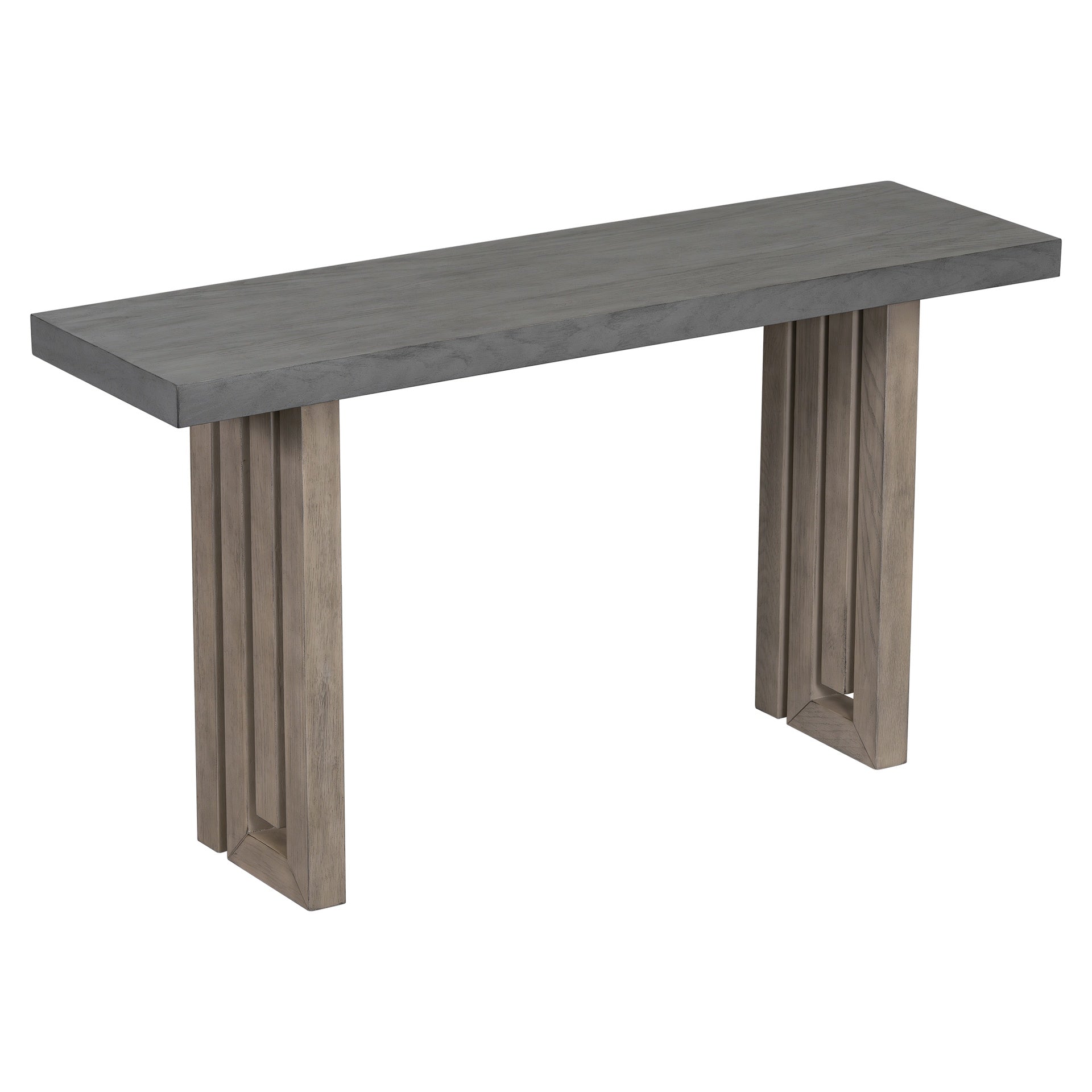 U_STYLE Uniquely Designed Oak Veneer Console Table with Distinctive Side Shapes, Suitable for Entryway, Hallway, Living Room, Foyer, Corridor