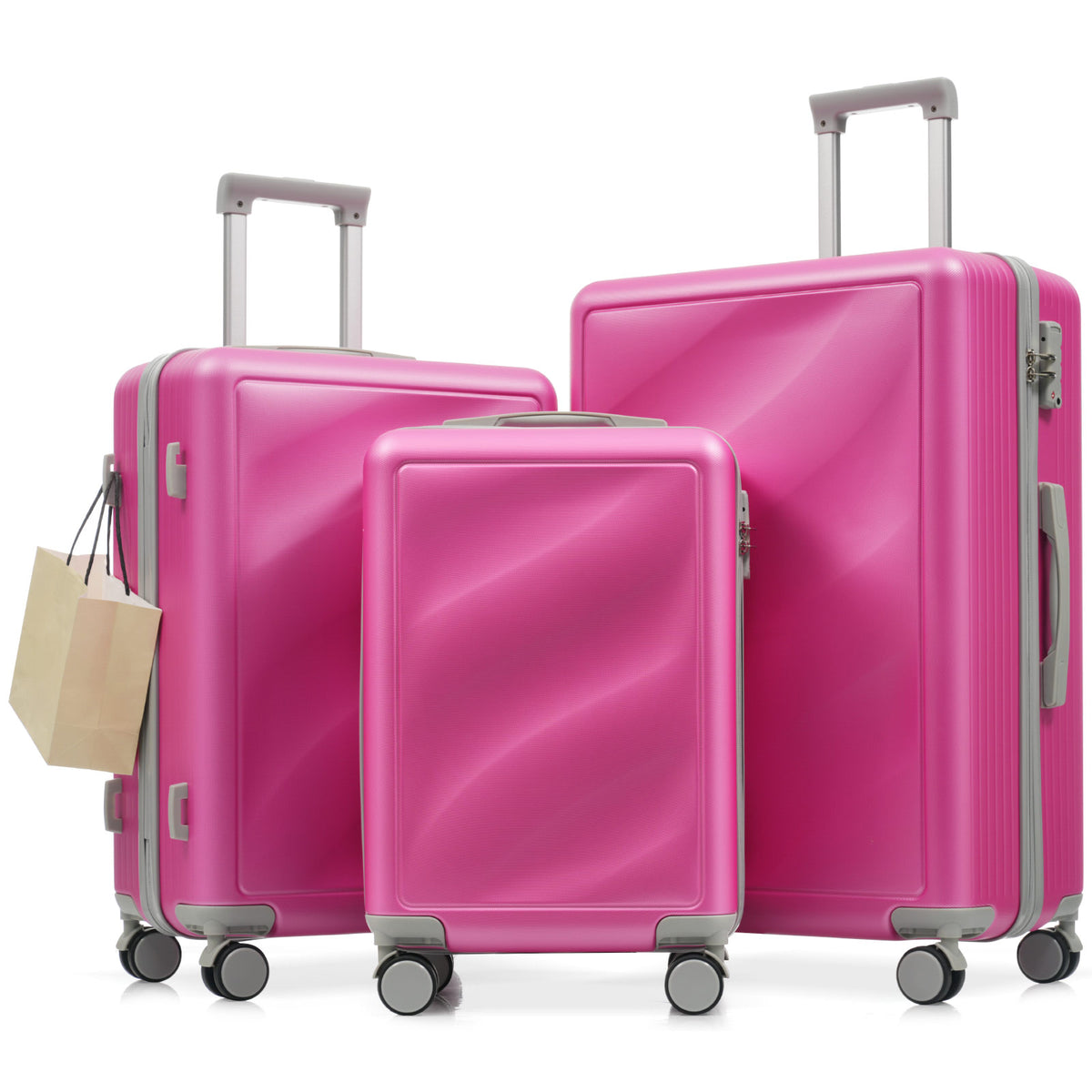Luggage Set 3 Piece, Lightweight Durable ABS Suitcases with Spinner Wheels and TSA Lock, Carry-on & Checked Travel Luggage (20"/24"/28")