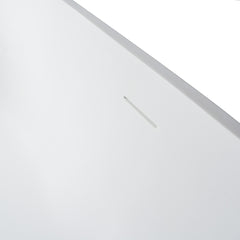 69 Inch Solid Surface Soaking Bathtub - Deep Soak Freestanding Tub