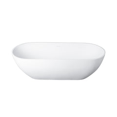 69 Inch Solid Surface Soaking Bathtub - Deep Soak Freestanding Tub