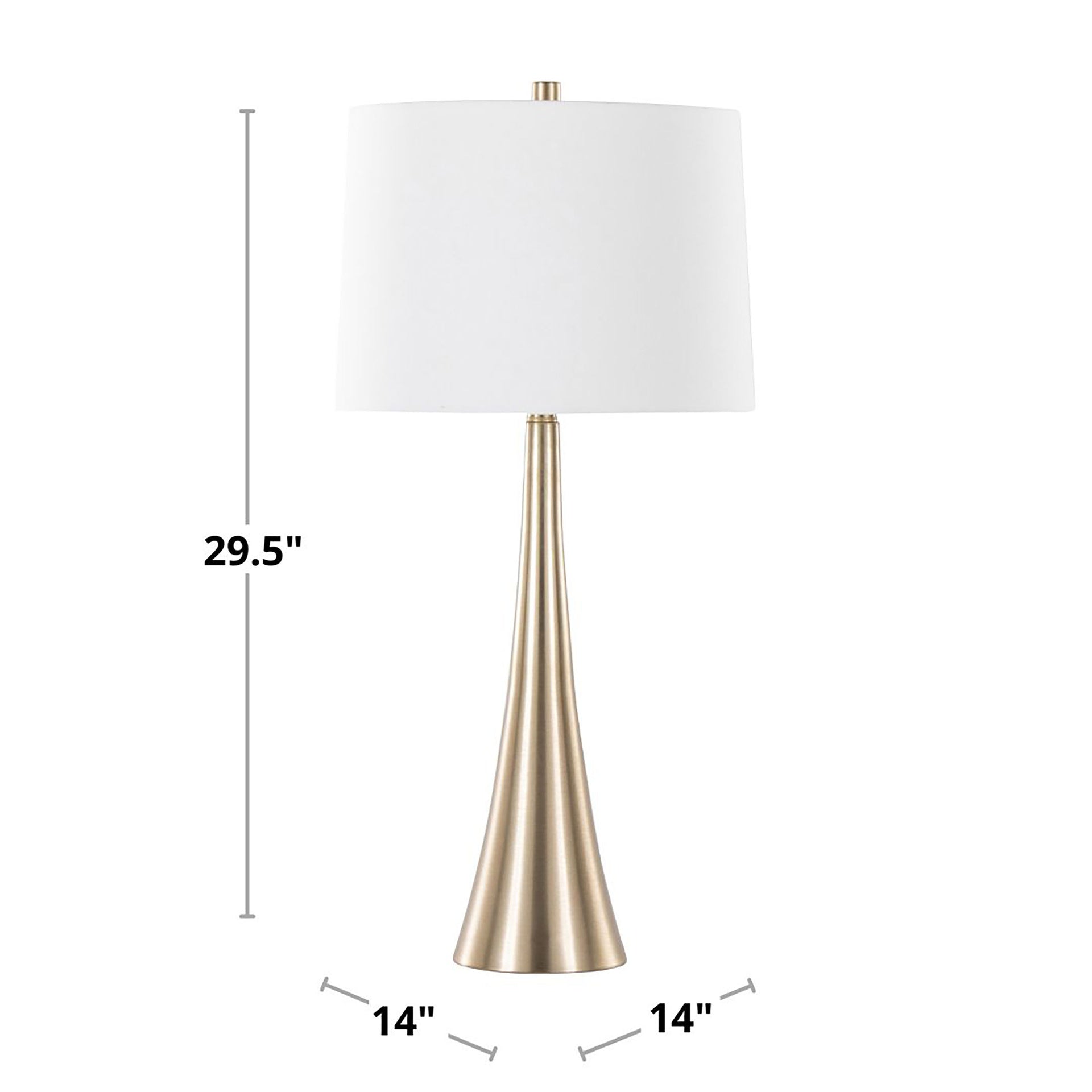 Diana 29" Contemporary Metal Table Lamp in Matte Golden Bronze with White Linen Shade from Grandview Gallery by LumiSource - Set of 2