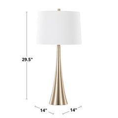 Diana 29" Contemporary Metal Table Lamp in Matte Golden Bronze with White Linen Shade from Grandview Gallery by LumiSource - Set of 2