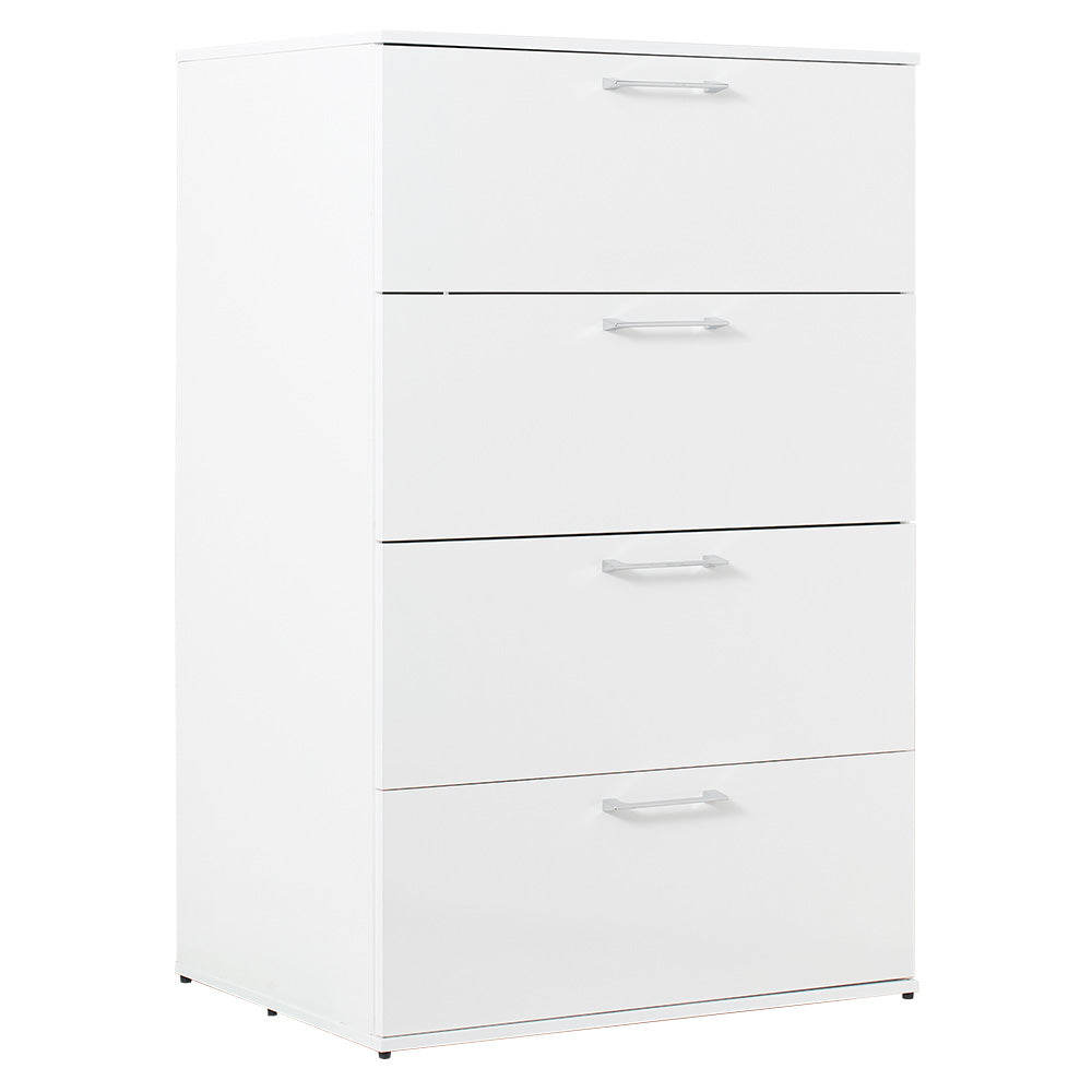 Bliss Glossy Four-Drawer Jumbo Chest in White