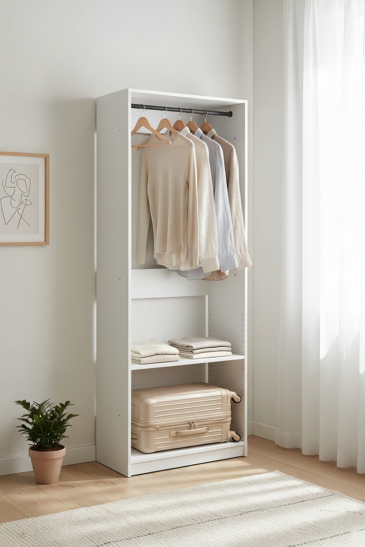 Prosper 32 inch White Wood Walk-in Closet with One Rod
