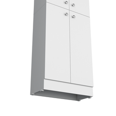White Pantry Cabinet with 4 Doors and 5 Hidden Shelves