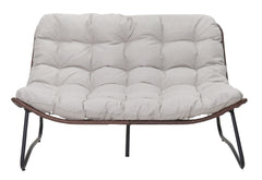 Patio Loveseat Sofa, Outdoor Wicker Loveseat with Luxury Thick Cushion, All-Weather Patio Furniture Set, Outdoor Glider Bench for Garden Balcony Backyard