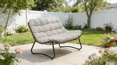 Patio Loveseat Sofa, Outdoor Wicker Loveseat with Luxury Thick Cushion, All-Weather Patio Furniture Set, Outdoor Glider Bench for Garden Balcony Backyard