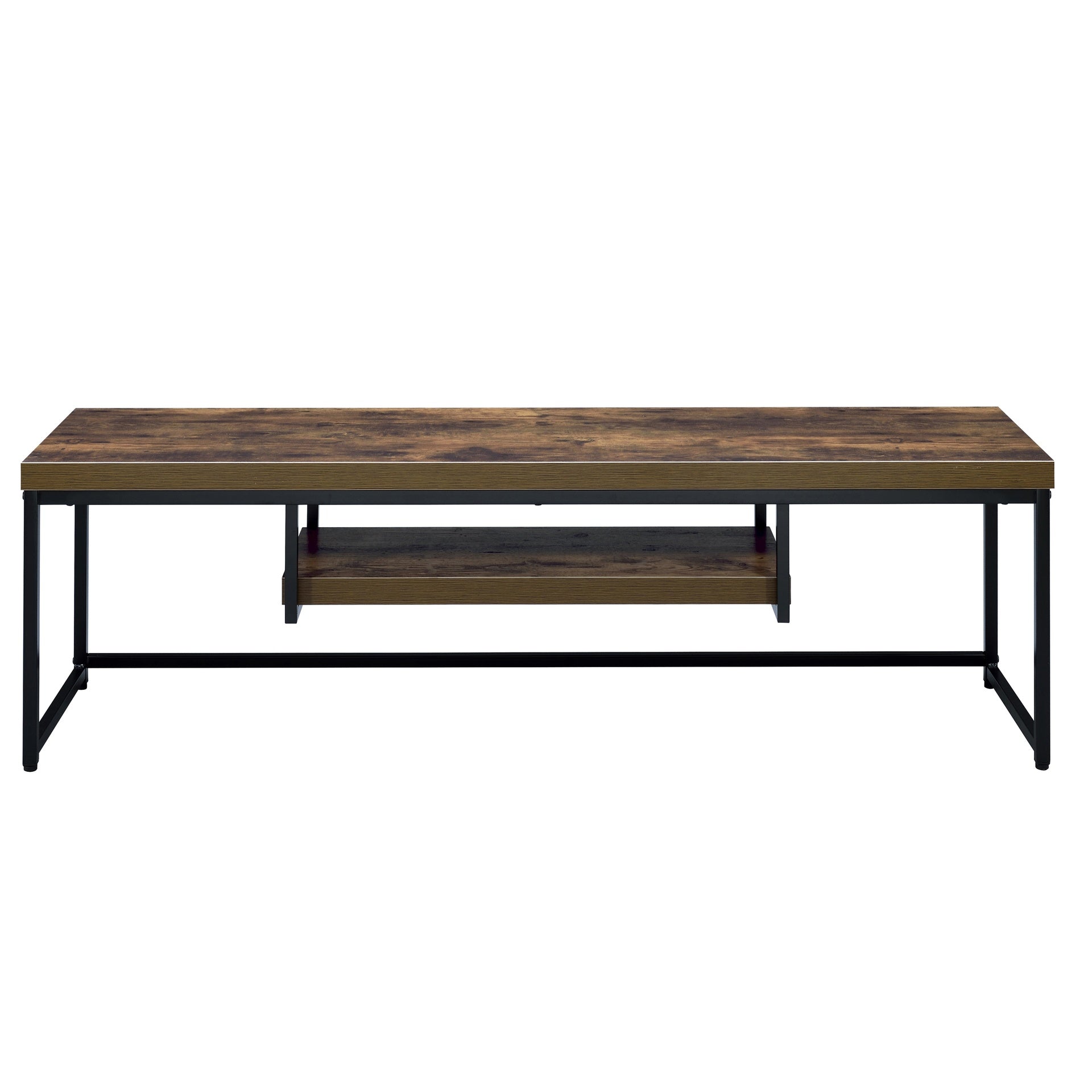 Weathered Oak and Black 1-shelf TV Stand