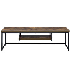 Weathered Oak and Black 1-shelf TV Stand