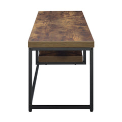 Weathered Oak and Black 1-shelf TV Stand