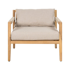 Acacia Wood & Beige Rope Outdoor Leisure Chair – Spacious, Comfortable & Versatile for Any Patio