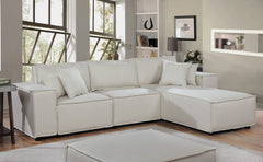 Harvey 104" Sofa with Reversible Chaise in Beige Linen