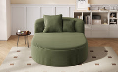 Modern Chaise Lounge Sofa Boneless Couch 51.6" Sofa Bed Compression Sofa Couch with Two Supportive Pillows for Living Room, Green