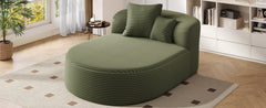 Modern Chaise Lounge Sofa Boneless Couch 51.6" Sofa Bed Compression Sofa Couch with Two Supportive Pillows for Living Room, Green