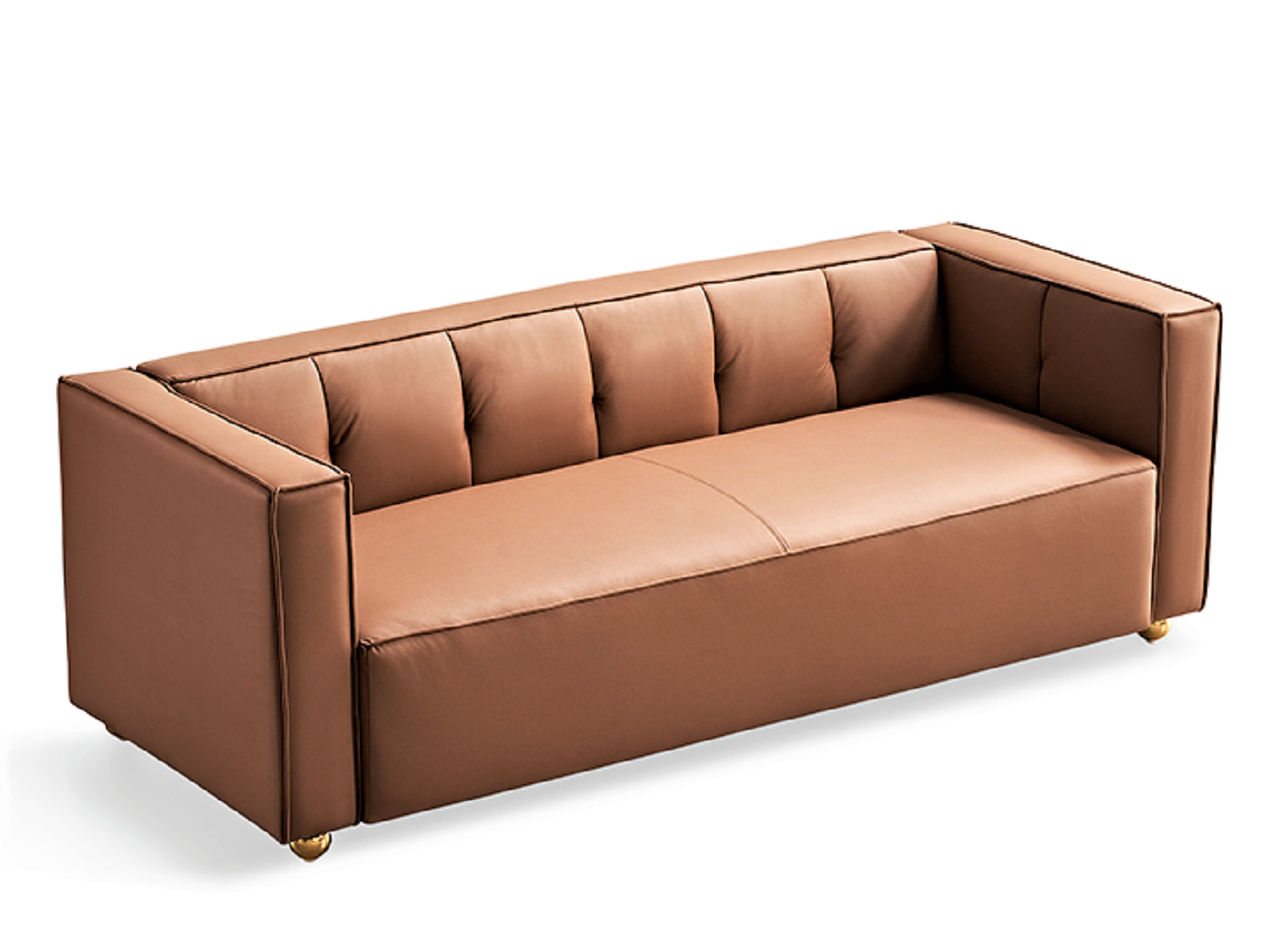 Polyester Sofa with Tufted Low Back Design, Elegant 3 Seater Couch for Coastal and Modern Farmhouse Living Rooms, 87 Inch Wide, Easy Assembly