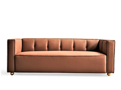 Polyester Sofa with Tufted Low Back Design, Elegant 3 Seater Couch for Coastal and Modern Farmhouse Living Rooms, 87 Inch Wide, Easy Assembly