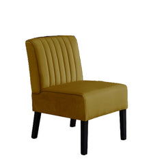 Reese Mid Century Modern Accent Chairs Set of 2 with Minimalist Design, Elegant Velvet Upholstery and Solid Wood Legs, Ideal for Living Room or Bedroom, Yellow