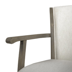 Williams 31i" Swivel Bar Stool with Armrests, Natural White Linen