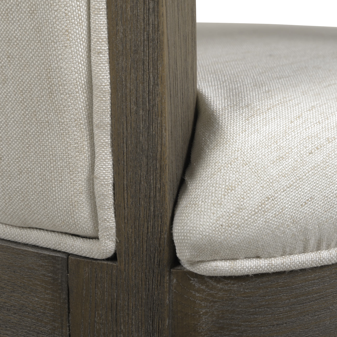 Williams 31i" Swivel Bar Stool with Armrests, Natural White Linen