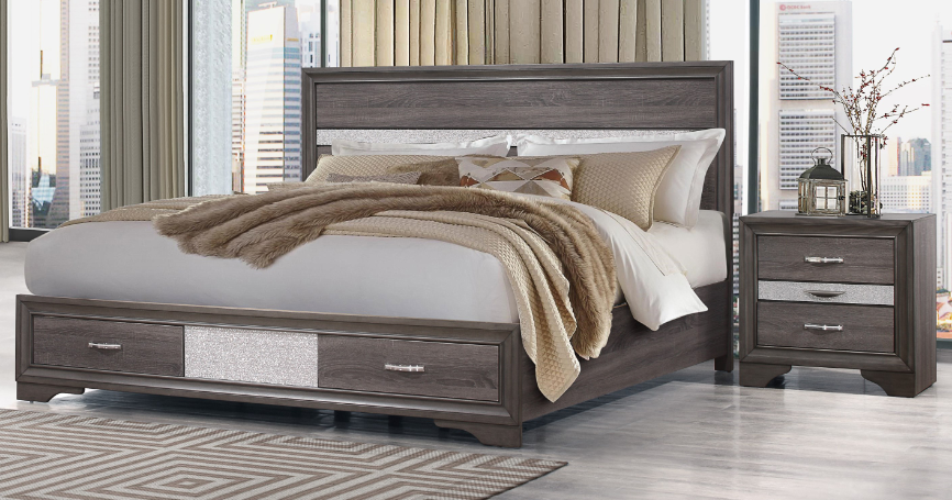 RYDER SPARKLE GREY FULL BED