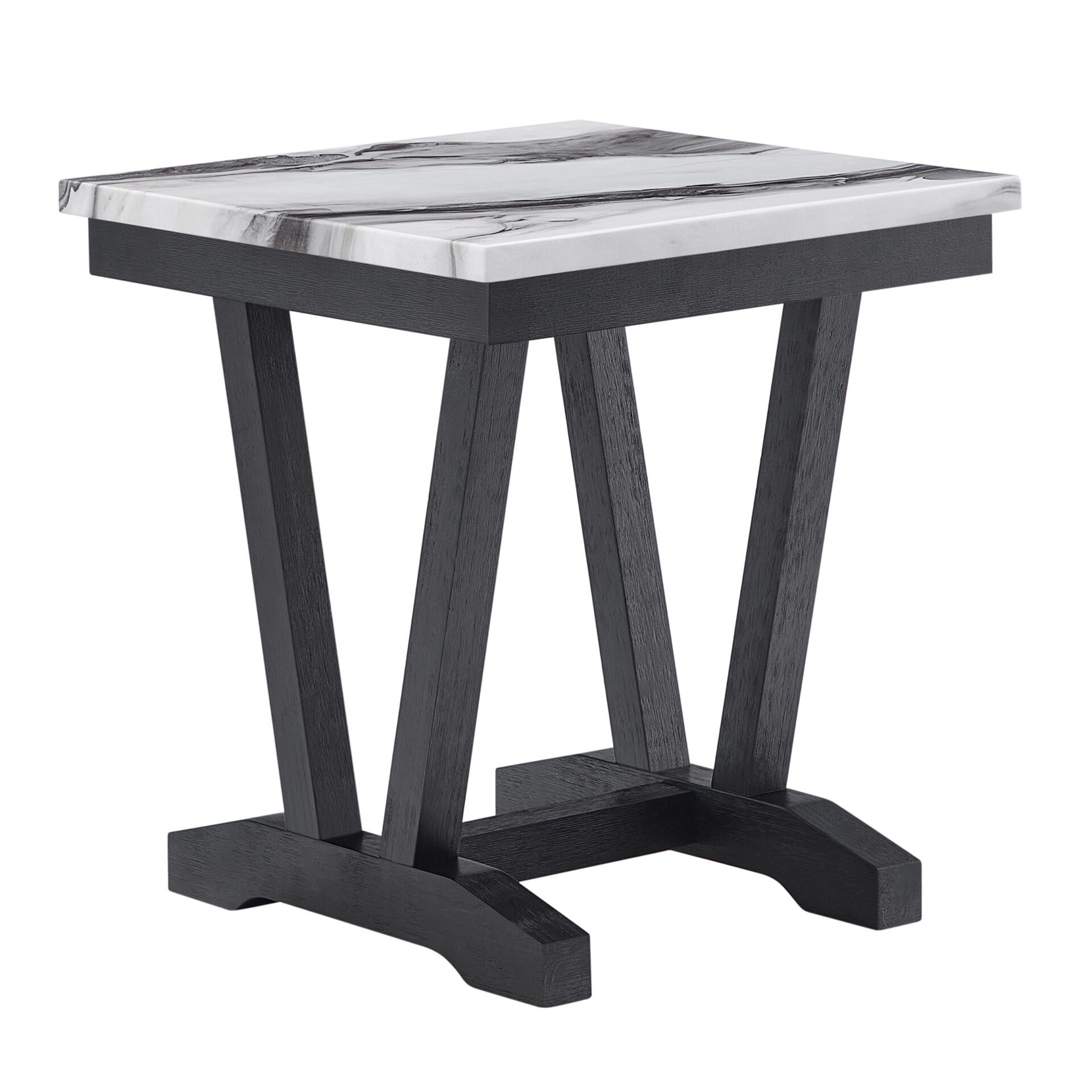 Paula Black and White End Table