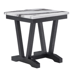 Paula Black and White End Table