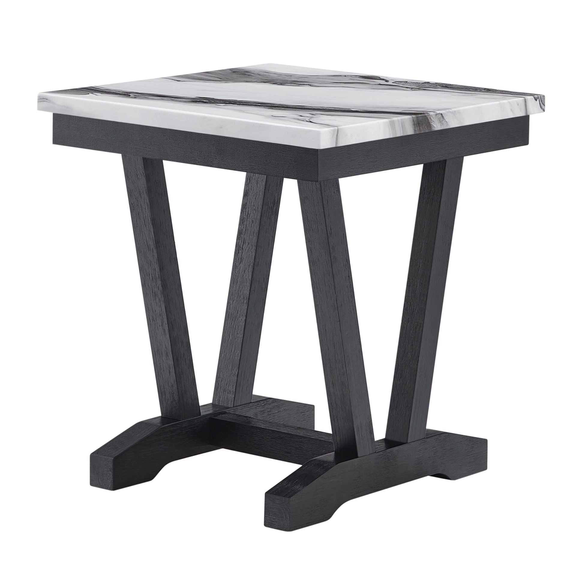 Paula Black and White End Table