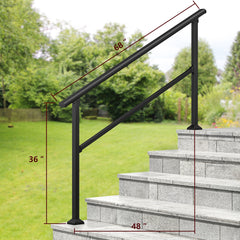 Hand Rails for Outdoor Steps, 4-5 Step Handrail 2 Pack