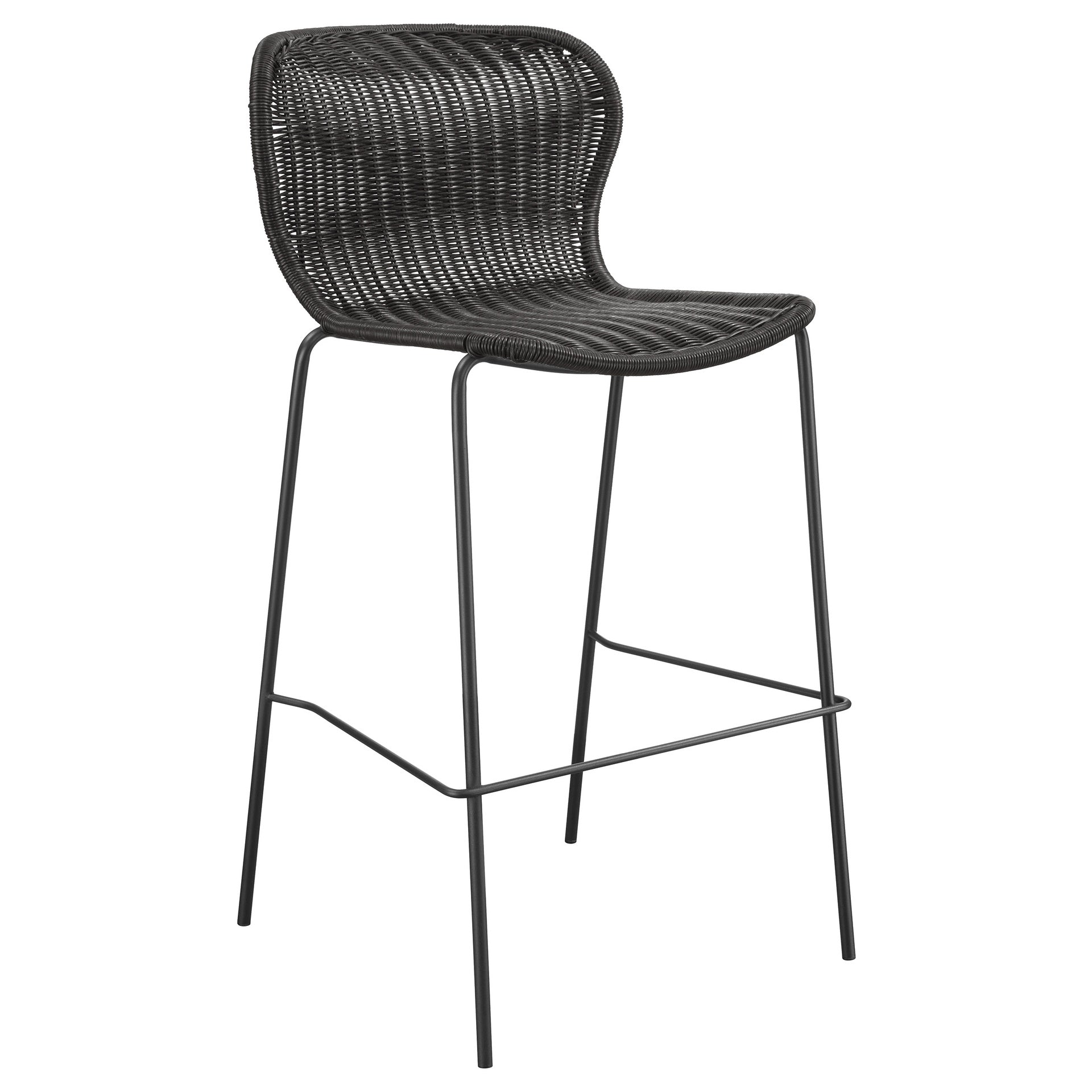 Mckinley Brown Faux Rattan Metal Bar Stool (Set of 2)