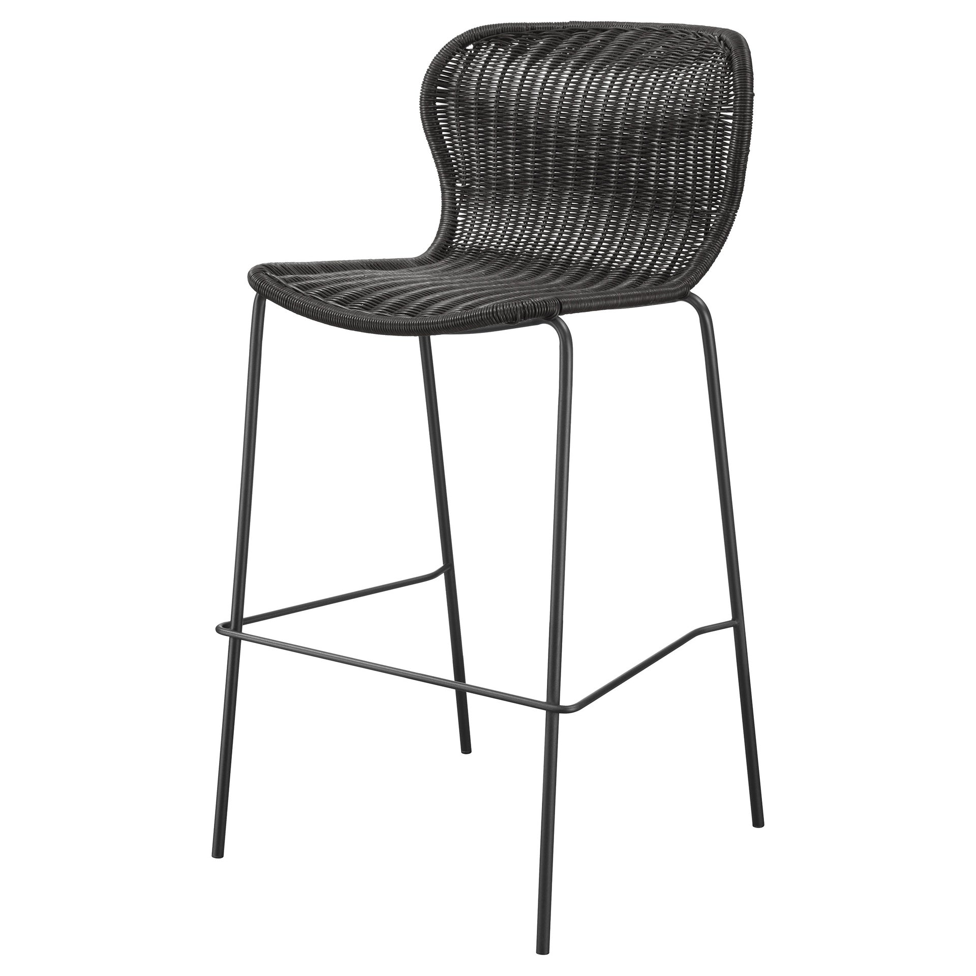 Mckinley Brown Faux Rattan Metal Bar Stool (Set of 2)