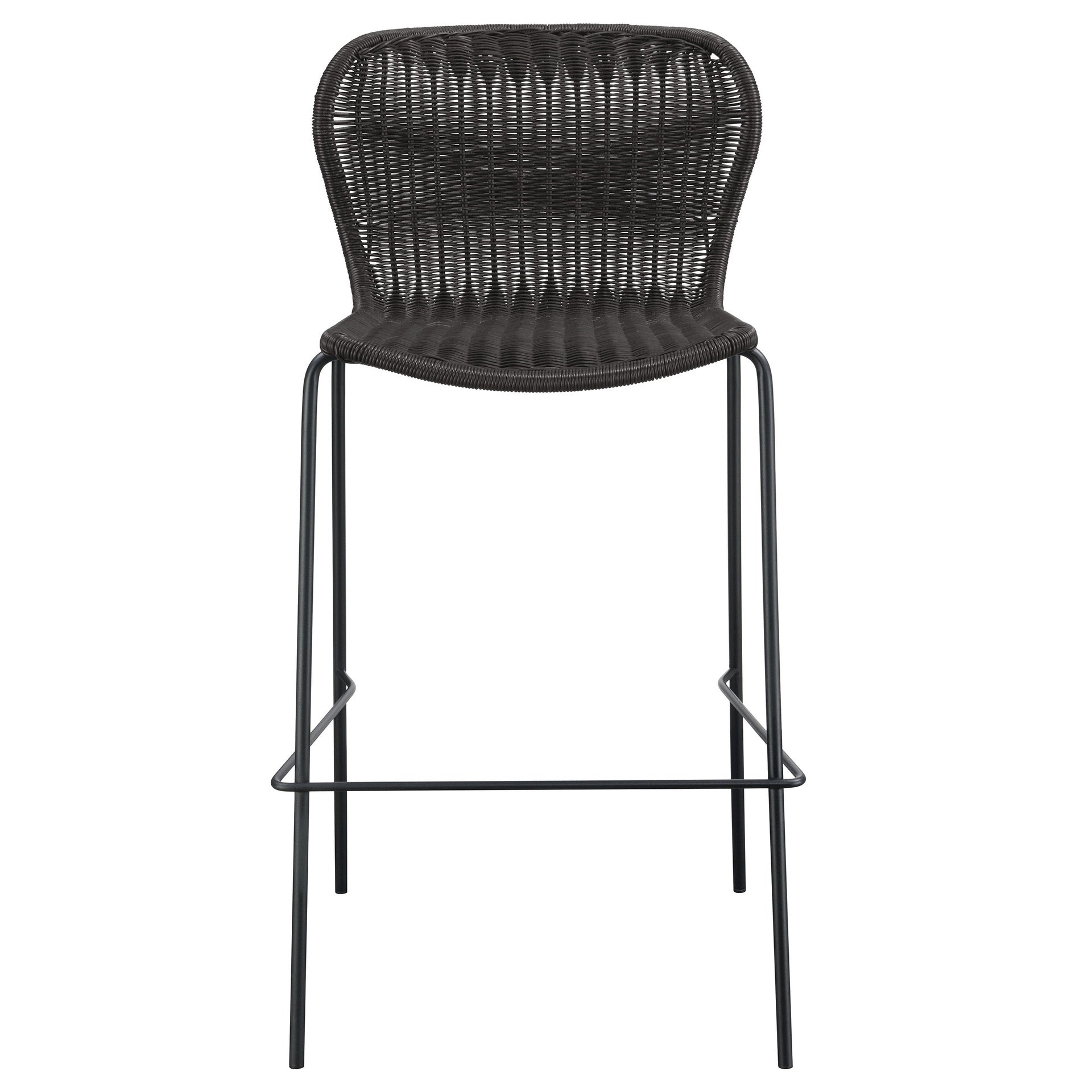 Mckinley Brown Faux Rattan Metal Bar Stool (Set of 2)