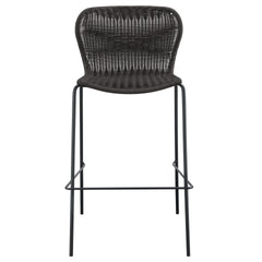 Mckinley Brown Faux Rattan Metal Bar Stool (Set of 2)