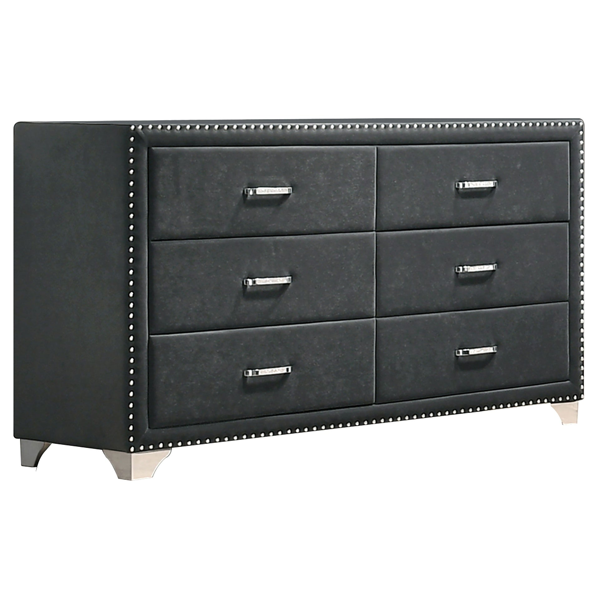 Kennedy Grey 6-drawer Upholstered Dresser
