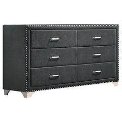 Kennedy Grey 6-drawer Upholstered Dresser